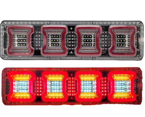 New Truck Rear Tail Light 24v Universal High Brightness Waterproof Semi-trailer Led Running Water Steering Brake Reversing