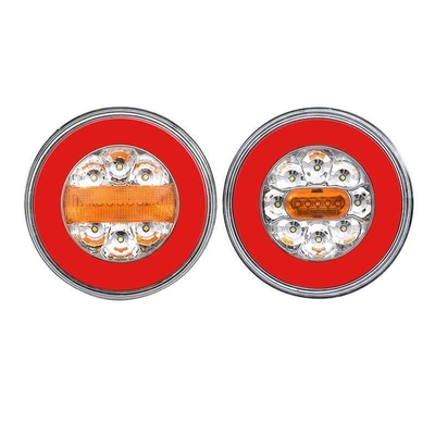 High-performance 12-24v Truck Led Tail Light 5.5inch Round Brake Turn Tail Lights for Truck White Red Amber