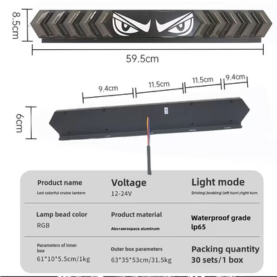 New Car Devil Eyes Tail Light Trailer Trucks Car LED Rear Tail Light Red Amber DRL Turn Signal Rear Lamps for Truck Taillight