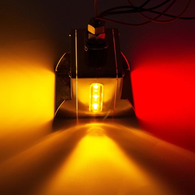 Amber/Red Double-Face Pedestal Fender Light with Stud Mount Square 39 LED Brake Turn Tail Signal Trailer Light