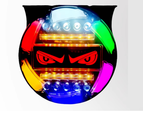 truck LED rear tail light multifunction blinker light angel eyes high brightness turn signal brake lights running water blinker
