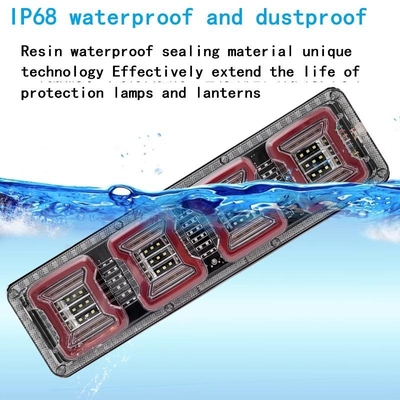 New Truck Rear Tail Light 24v Universal High Brightness Waterproof Semi-trailer Led Running Water Steering Brake Reversing