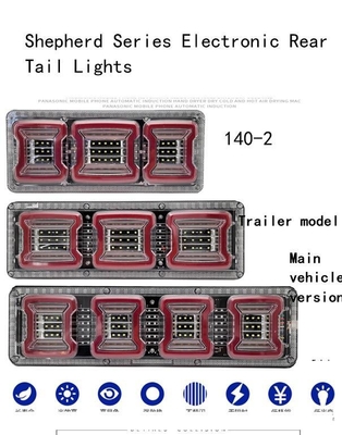 New Truck Rear Tail Light 24v Universal High Brightness Waterproof Semi-trailer Led Running Water Steering Brake Reversing