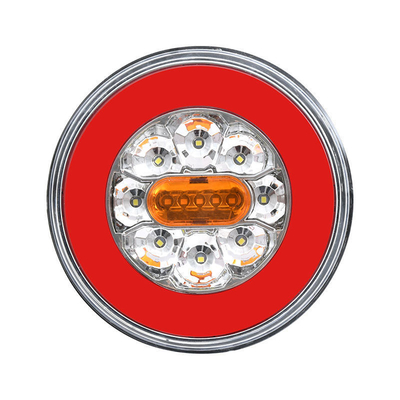 High-performance 12-24v Truck Led Tail Light 5.5inch Round Brake Turn Tail Lights for Truck White Red Amber