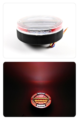 12V 24V Brake Driving Stop Flow Turn Signal Reverse Truck Side Light Round Red Led Trailer Tail Light for Car