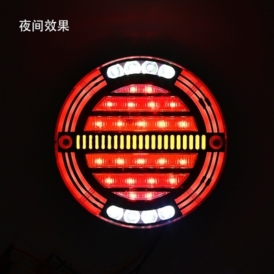 12V 24V Brake Driving Stop Flow Turn Signal Reverse Truck Side Light Round Red Led Trailer Tail Light for Car