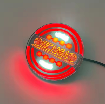 Factory High Quality 4 Inch LED Round Trailer Tail Lights Flowing Lights Rear Lamps Truck Lights With Sequential Indicators
