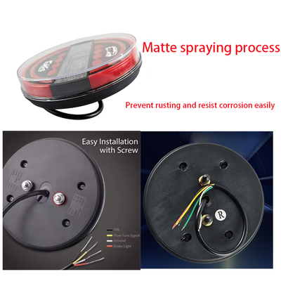 New Style 4 Inch 24V LED Round Trailer Tail Lights Flowing Lights Rear Lamps for VOLVO Trucks