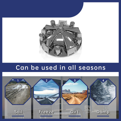 Custom Chrome Removable Hub Caps Cover Kit 33mm 32mm Front Rear Semi Truck Wheel Axle Covers