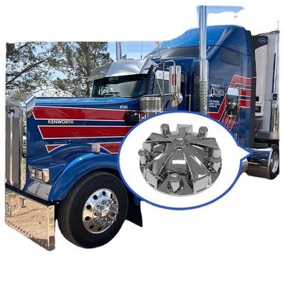 Custom Chrome Removable Hub Caps Cover Kit 33mm 32mm Front Rear Semi Truck Wheel Axle Covers
